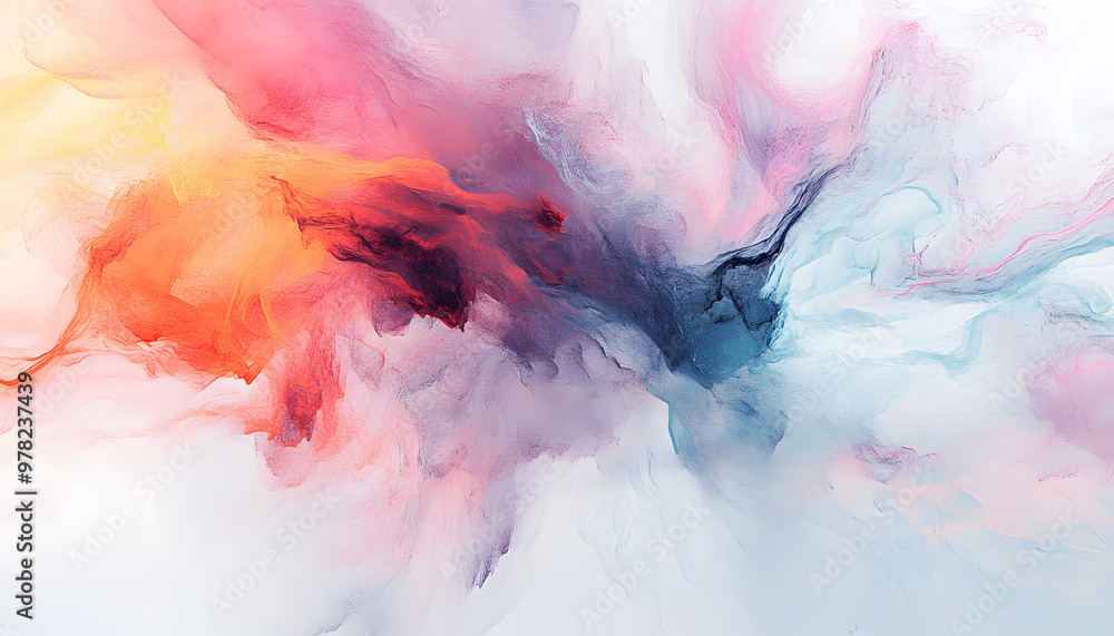 Fototapeta premium Abstract Art: A splash of bold and pastel colors in abstract forms, creating a visually dynamic and artistic aesthetic
