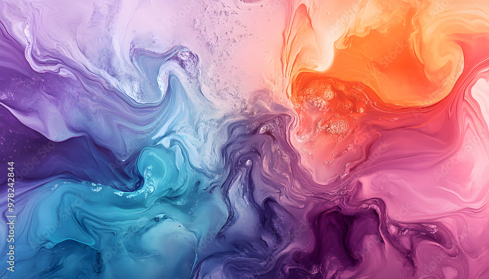 Fototapeta premium Abstract Art: A splash of bold and pastel colors in abstract forms, creating a visually dynamic and artistic aesthetic