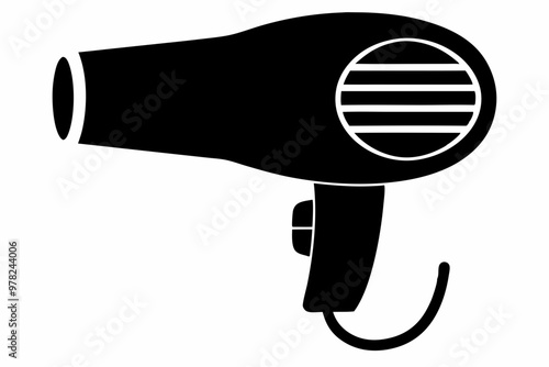 Hair dryer icon, Hair dryer silhouette vector, stylist hair dryer

