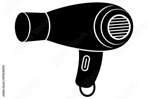 Hair dryer icon, Hair dryer silhouette vector, stylist hair dryer

