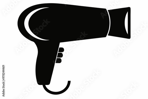 Hair dryer icon, Hair dryer silhouette vector, stylist hair dryer

