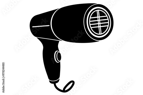 Hair dryer icon, Hair dryer silhouette vector, stylist hair dryer

