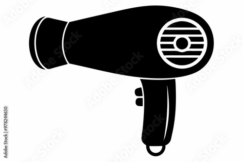 Hair dryer icon, Hair dryer silhouette vector, stylist hair dryer

