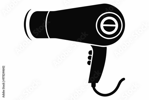 Hair dryer icon, Hair dryer silhouette vector, stylist hair dryer

