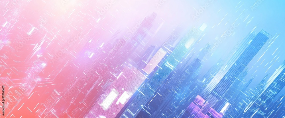 A futuristic cityscape with vibrant colors and digital elements, suggesting innovation and technology. A futuristic cityscape with vibrant colors and digital elements, suggesting innovation and technology.