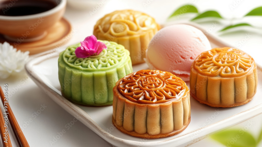 Delightful mooncakes with ice cream create fusion dessert experience Delightful mooncakes with ice cream create fusion dessert experience