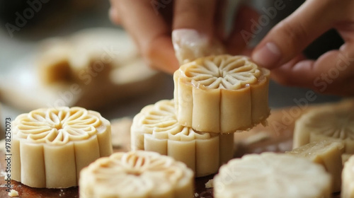 Preparing mooncakes with lotus seed paste filling brings joy and tradition photo