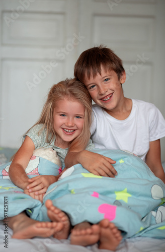 Brother and sister. Imagine with selective focus 