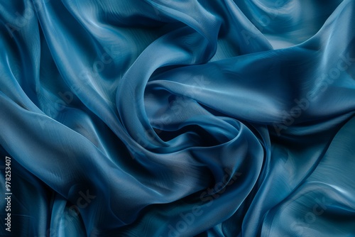 Wallpaper Mural Photo of Blue silk fabric drapery material. Background texture for backdrops or mapping Torontodigital.ca