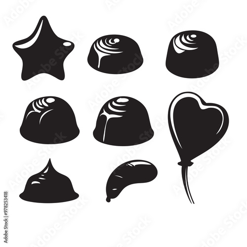 Set of chocolate candies