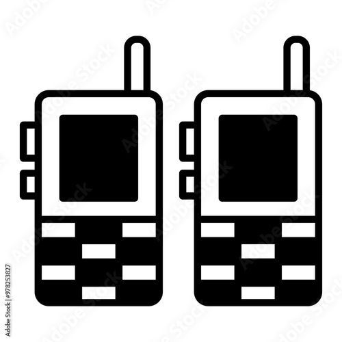 walkie talkie black fill icon