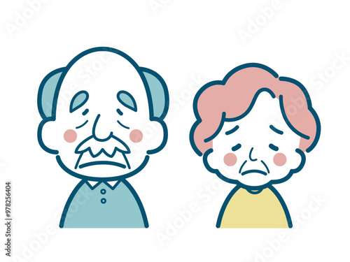 困っているシニア夫婦のアイコン