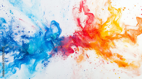 Obraz na płótnie Vibrant abstract splash of blue and orange paint creates a stunning visual contrast, ideal for artistic backgrounds and designs. w salonie