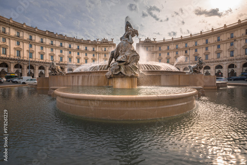 Piazza della Repubblica And Fontana delle Naiadi (Republic Square & Fountain of the Naiads) in Rome photo