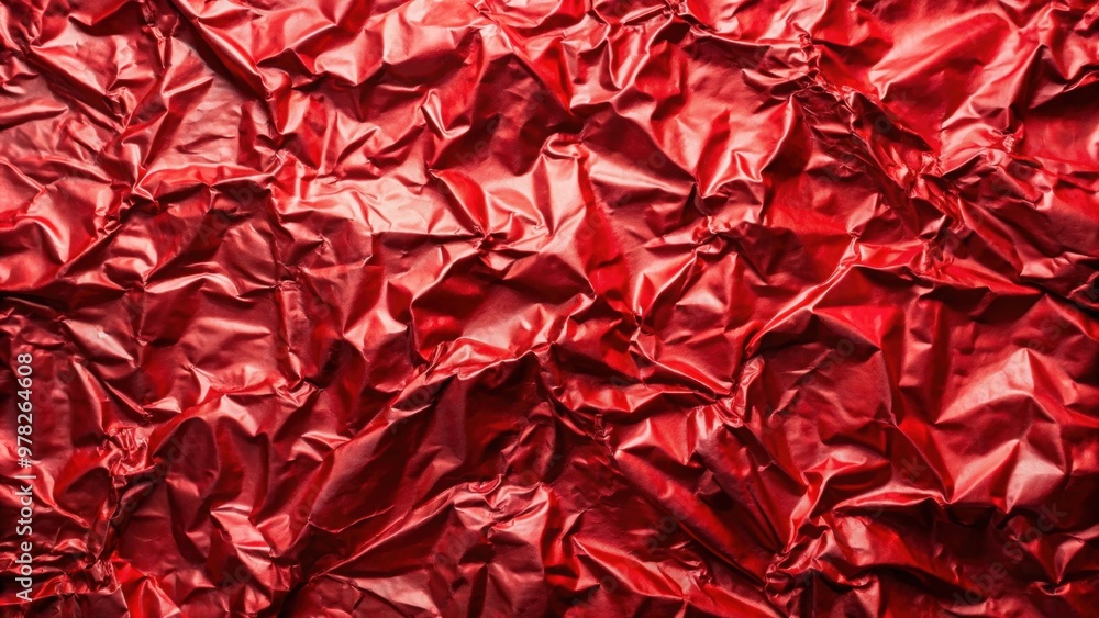 Crumpled red foil texture surface , shiny, metallic, wrinkled, abstract, background, vibrant, texture, shiny, crumpled, texture Crumpled red foil texture surface , shiny, metallic, wrinkled, abstract, background, vibrant, texture, shiny, crumpled, texture