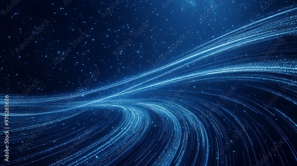 custom made wallpaper toronto digitalSwirling, glowing lines that trace the paths of stars and galaxies against a deep blue backdrop, creating a mesmerizing, otherworldly design with a futuristic vibe