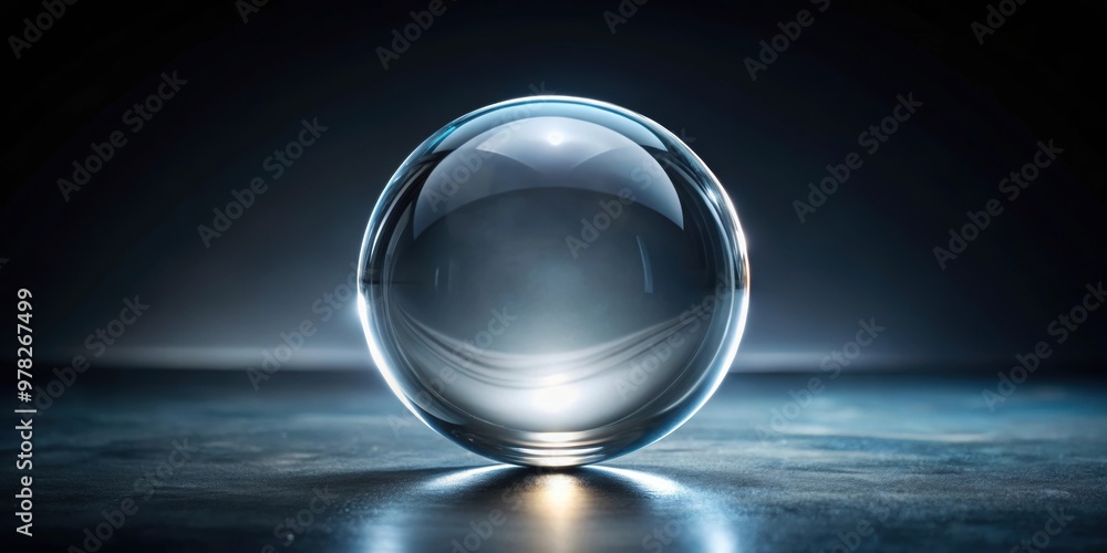 Crystal clear glass ball sphere isolated on dark background, crystal, glass, ball, sphere,isolated, dark background Crystal clear glass ball sphere isolated on dark background, crystal, glass, ball, sphere,isolated, dark background