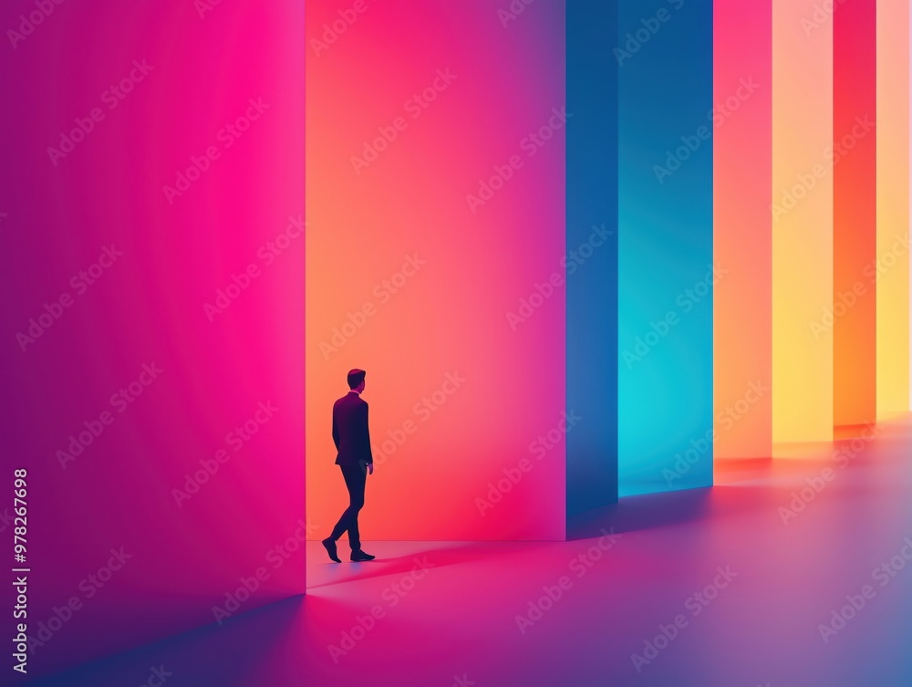 Customer-centric business growth, clean layout with gradient patterns, large copy space, professional composition Customer-centric business growth, clean layout with gradient patterns, large copy space, professional composition