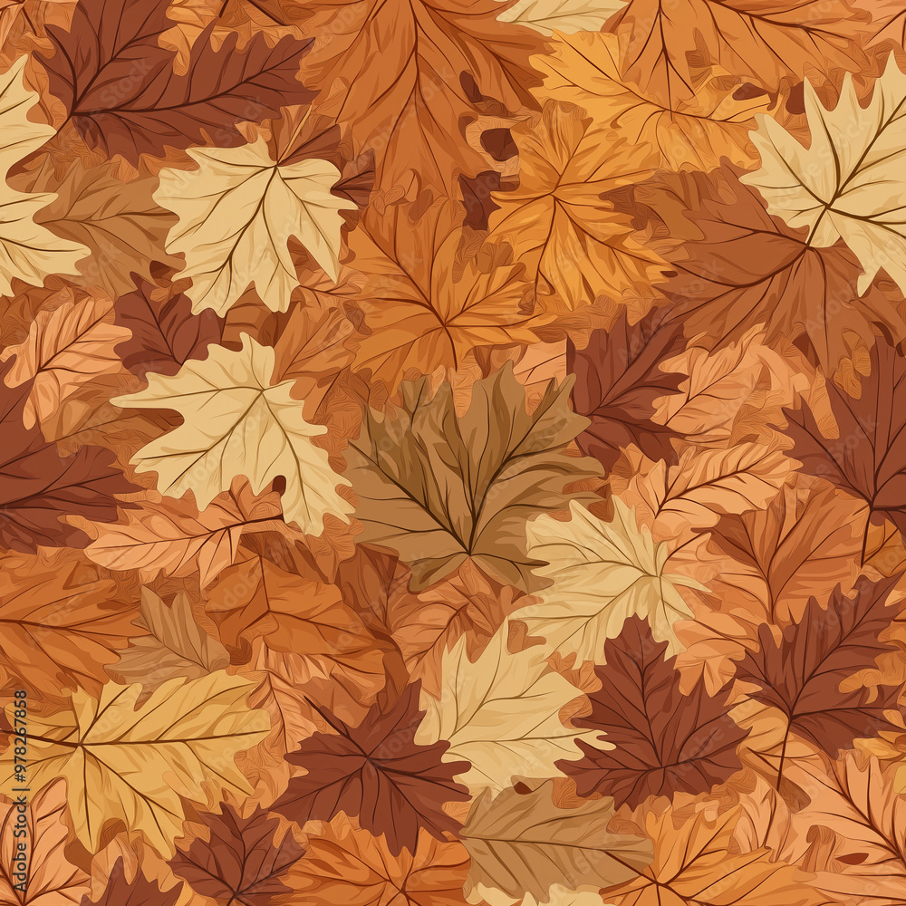 Autumn leaves seamless pattern background. Stylish print for textile design and decoration. Autumn leaves seamless pattern background. Stylish print for textile design and decoration.