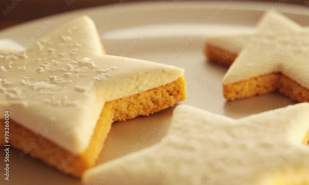 Close-up Christmas Cookies Unglazed Plate Close-up Christmas Cookies Unglazed Plate