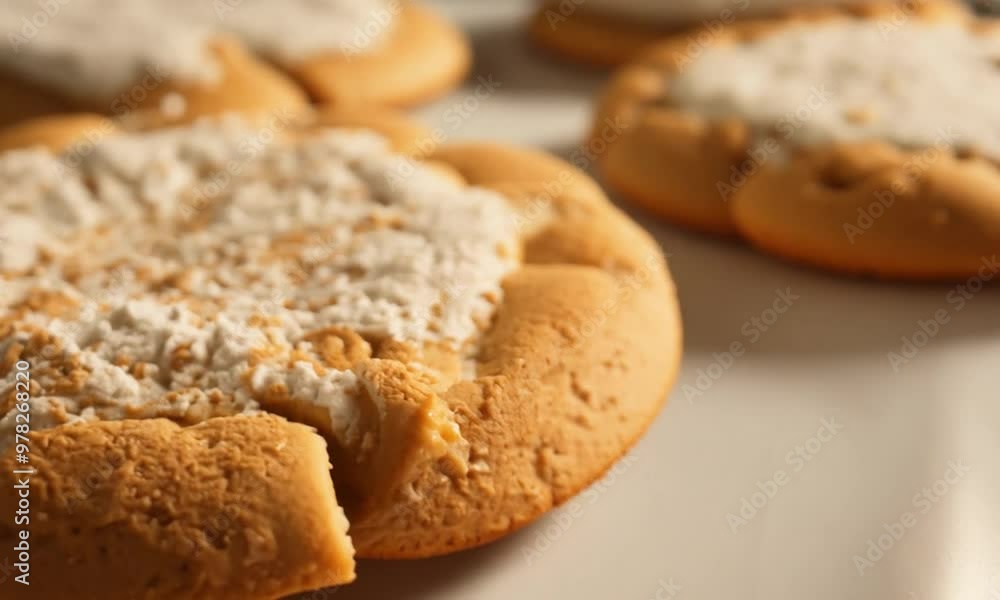 Macro Photography Unglazed Christmas Cookies Plate Macro Photography Unglazed Christmas Cookies Plate