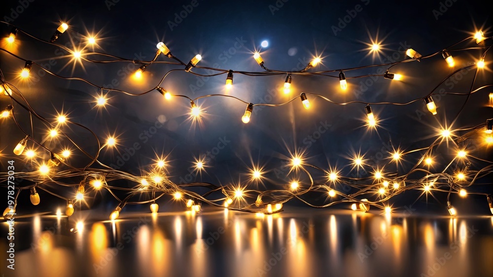 A captivating image of twinkling lights against a dark background in a mesmerizing display A captivating image of twinkling lights against a dark background in a mesmerizing display