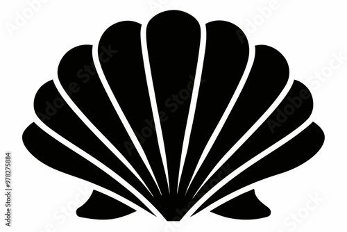 Sea Shell icon, Seashell Silhouette, Vector illustration
