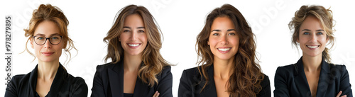 Smiling Business Woman isolated on transparent background.