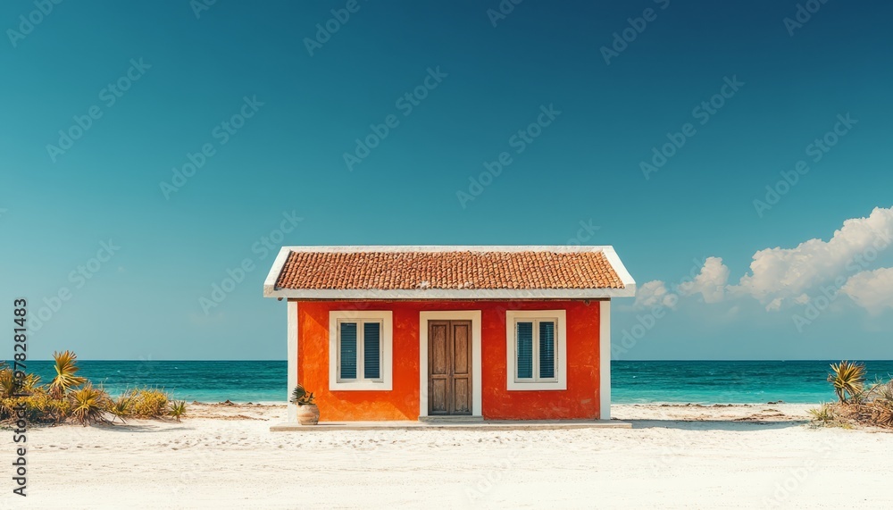 Orange Beach House with White Trim and Blue Ocean Orange Beach House with White Trim and Blue Ocean