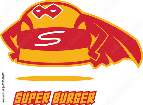 Super Hero Burger | Burger Character Logo