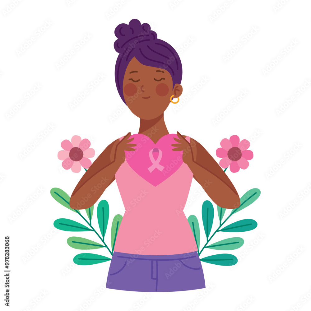 cute afro woman breast cancer cute afro woman breast cancer