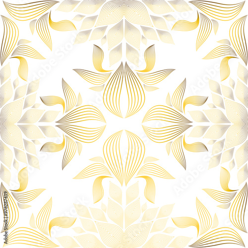 luxury abstract golden floral pattern 
