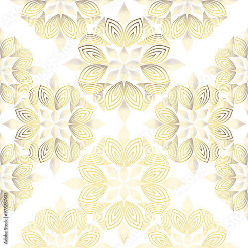 luxury abstract golden floral pattern 