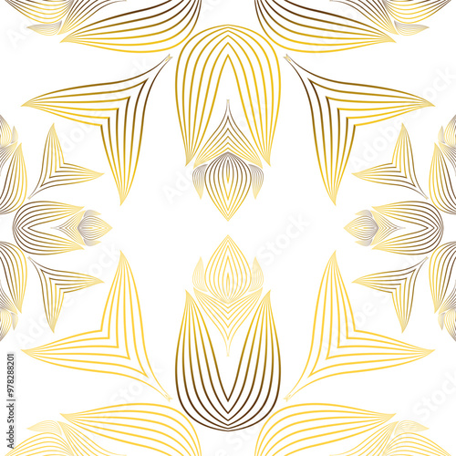 luxury abstract golden floral pattern 