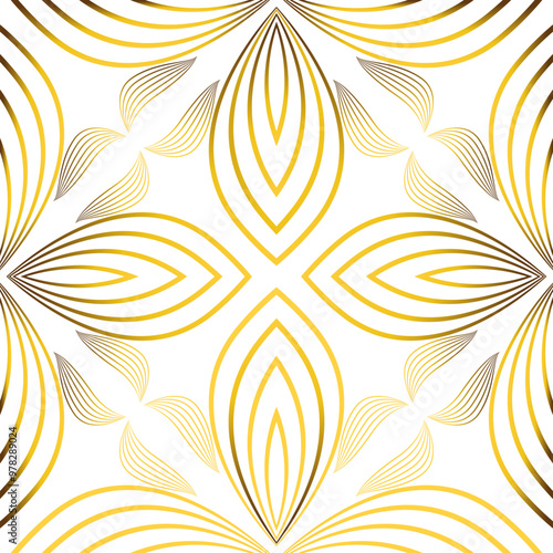luxury abstract golden floral pattern 