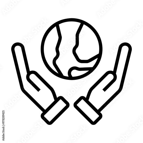 save the planet Line Icon