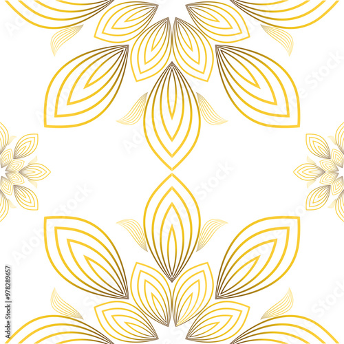 luxury abstract golden floral pattern 
