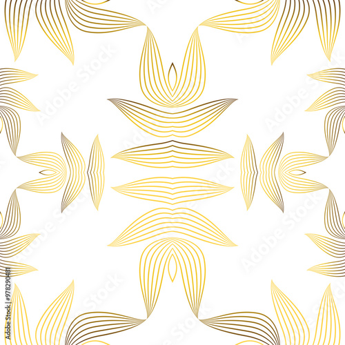 luxury abstract golden floral pattern 