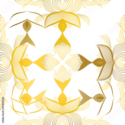luxury abstract golden floral pattern 