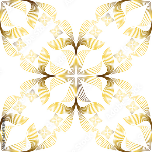 luxury abstract golden floral pattern 