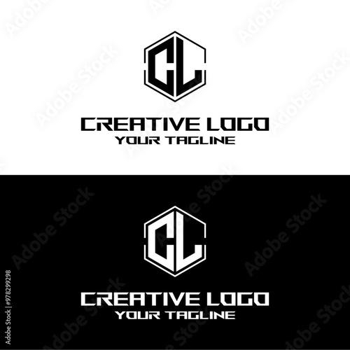 creative letter logo cl desain vektors