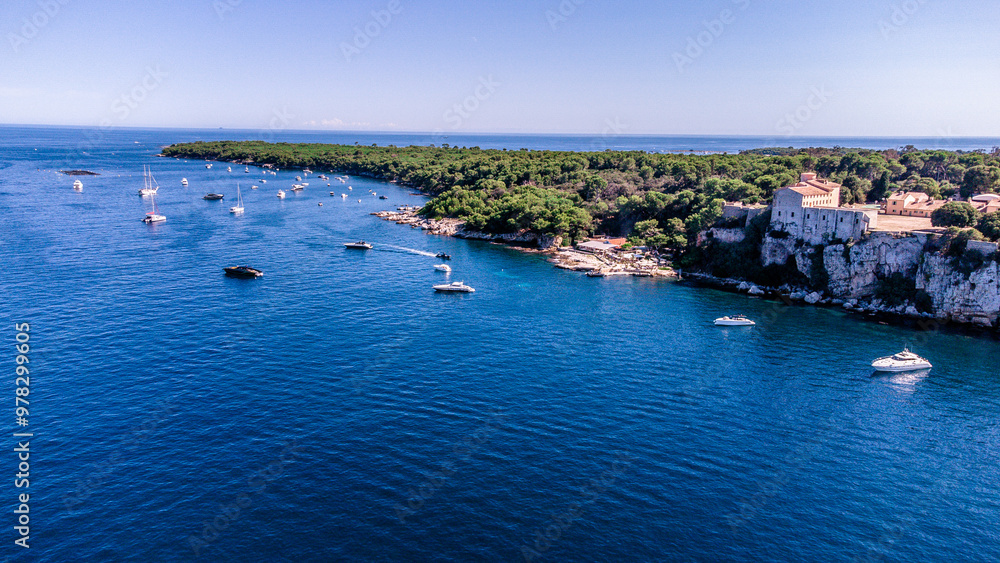 Fototapeta premium Aerial images and videos of Cannes, French Riviera, beaches and sea