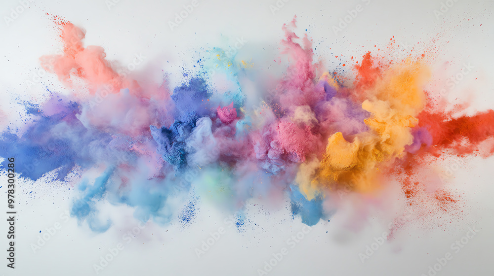 A vibrant explosion of colorful powder against a neutral background, creating a stunning visual impact and artistic expression. A vibrant explosion of colorful powder against a neutral background, creating a stunning visual impact and artistic expression.