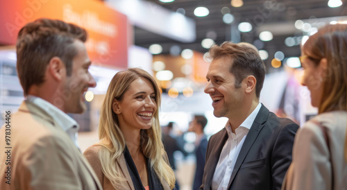 Trade shows help a man and a woman build brand loyalty, analyze competitors, and form partnerships. They also provide media coverage to promote their brand widely.