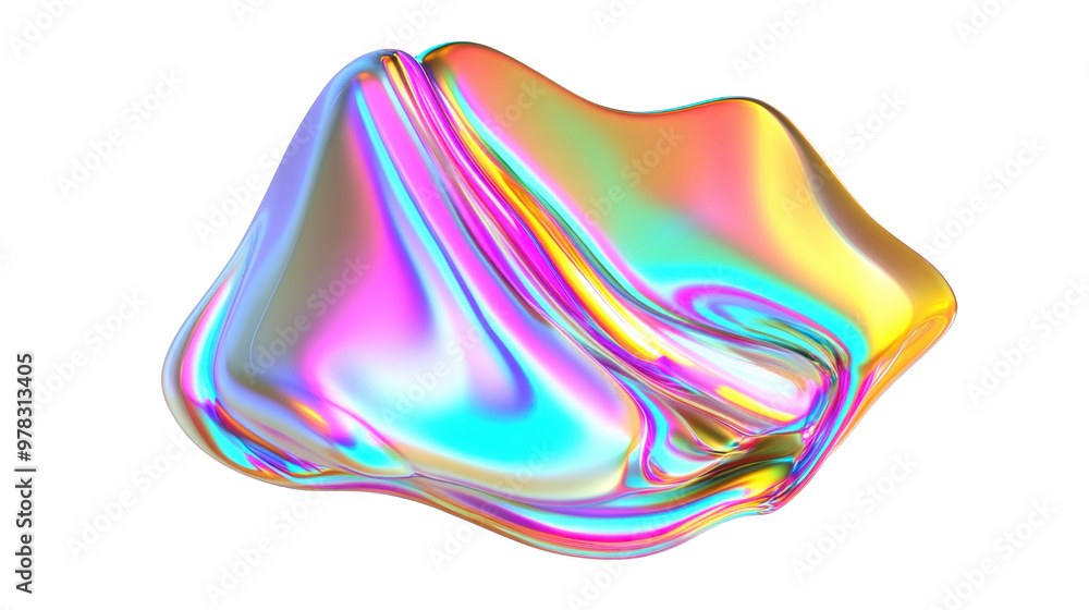 A colorful, fluid, and reflective abstract shape with a glossy surface. A colorful, fluid, and reflective abstract shape with a glossy surface.