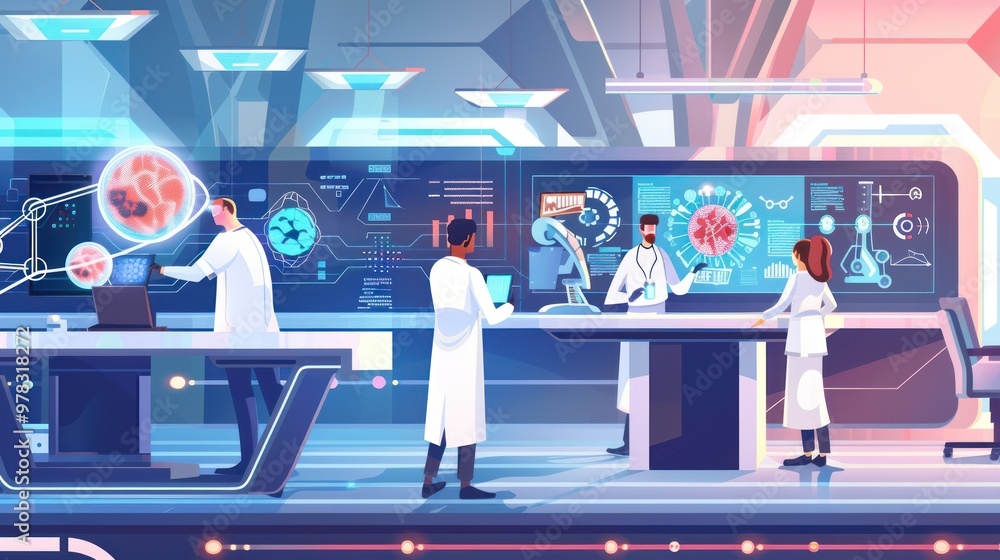 Fototapeta premium Science Lab: Futuristic Research Lab