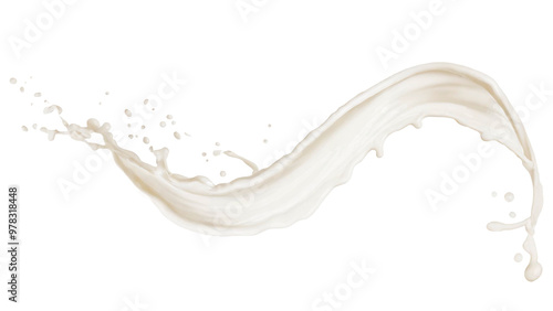 pouring milk splash isolated on transparent background photo