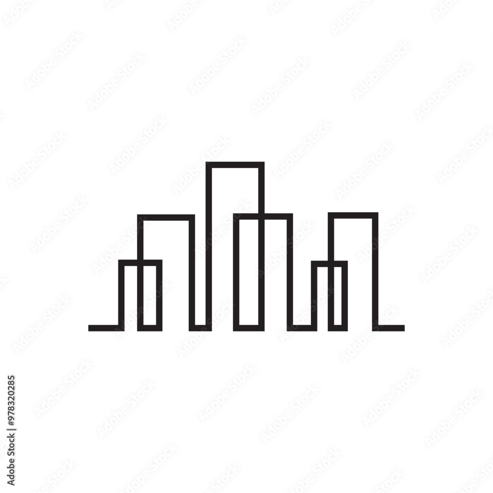 Modern City skyline vector icon background Modern City skyline vector icon background