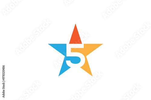 Free Download 5 star logo design,  five stars 5 star logo vector design illustration, Premium quality. 5 star rating. Vector symbol. - GFXLoad
