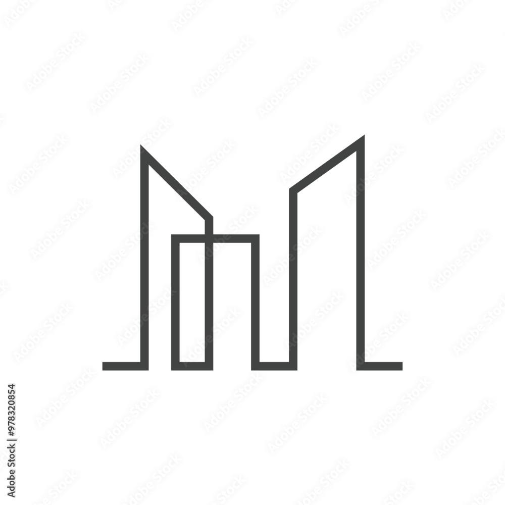 Modern City skyline vector icon background Modern City skyline vector icon background